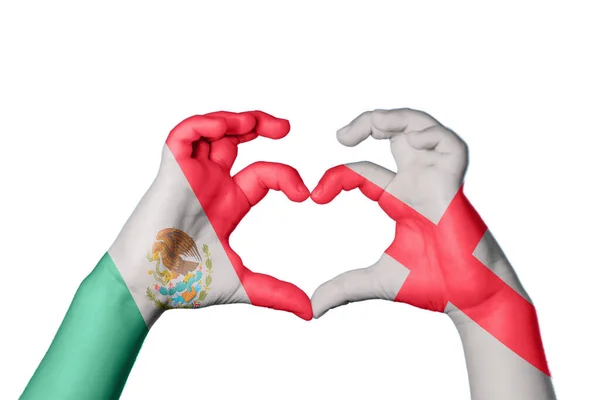 México Inglaterra Corazón Hacer Gestos Corazón Recortar Camino — Foto de Stock