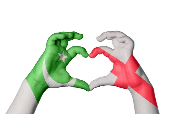 Pakistan England Heart Handgeste Macht Herz Clipping Path — Stockfoto
