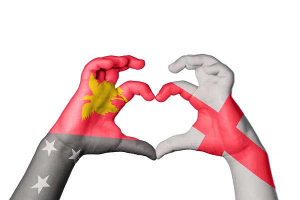 Papua Neuguinea England Herz Handbewegung Die Herz Macht Clipping Path — Stockfoto