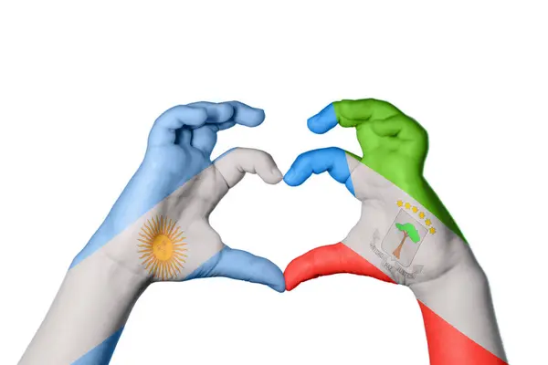 Arjantin Ekvator Ginesi Kalbi Hareketi Kalp Yapma Kırpma Yolu — Stok fotoğraf