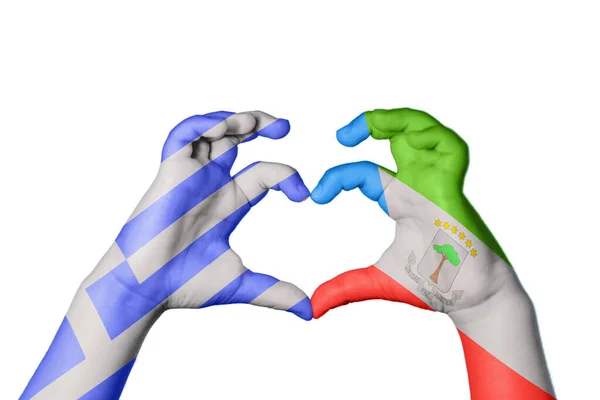 Griechenland Äquatorialguinea Herz Handbewegung Die Herz Macht Clipping Path — Stockfoto