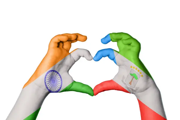 Indie Serce Gwinei Równikowej Ręczny Gest Serca Ścieżka Clipping — Zdjęcie stockowe