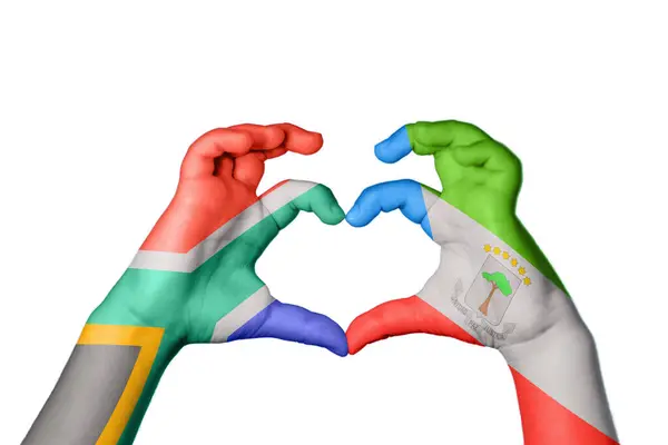 Dél Afrika Egyenlítői Guinea Szív Kézmozdulatkészítés Szív Vágási Útvonal — Stock Fotó