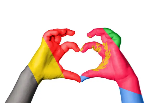Belçika Eritre Kalbi Hareketi Kalp Yapma Kırpma Yolu — Stok fotoğraf