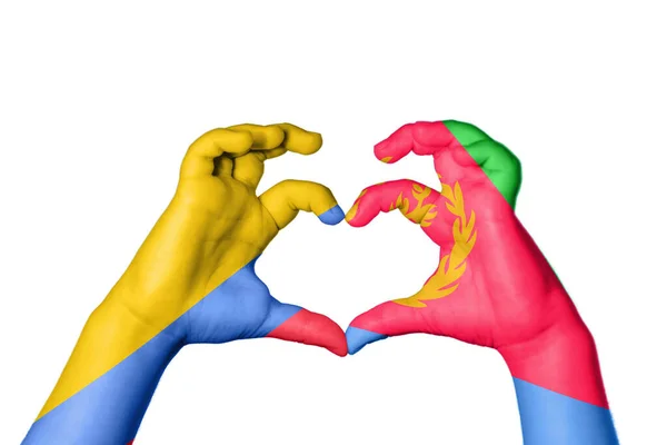 Kolombiya Eritre Kalbi Hareketi Kalp Yapma Kırpma Yolu — Stok fotoğraf