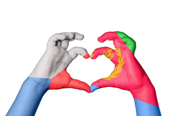 Çek Cumhuriyeti Eritre Kalbi Hareketi Kalp Yapma Kırpma Yolu — Stok fotoğraf