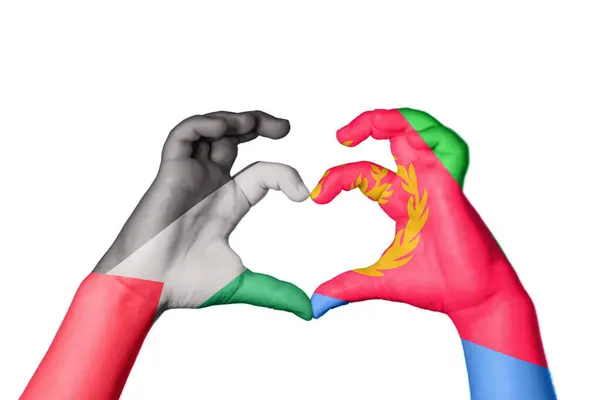 Filistin Eritre Kalbi Hareketi Kalp Yapma Kırpma Yolu — Stok fotoğraf