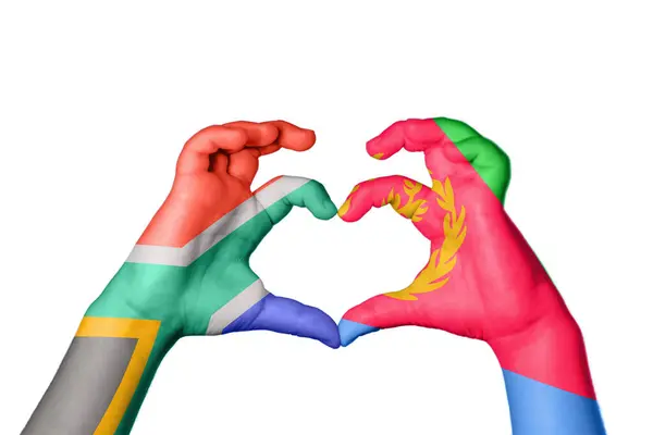 Zuid Afrika Eritrea Hart Hand Gebaar Maken Hart Knippen Pad — Stockfoto
