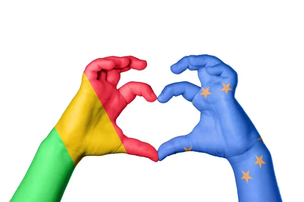 Mali União Europeia Coração Gesto Mão Fazendo Coração Clipping Path — Fotografia de Stock