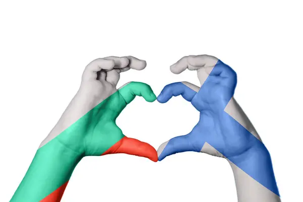 Bulgarien Finnland Herz Handbewegung Die Herz Macht Clipping Path — Stockfoto
