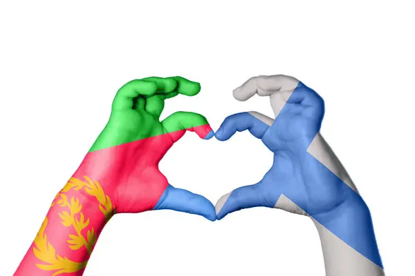 Eritre Finlandiya Kalbi Hareketi Kalp Yapma Kırpma Yolu — Stok fotoğraf
