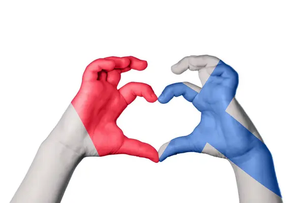 Málta Finnország Szív Kézmozdulat Készítés Szív Vágás — Stock Fotó