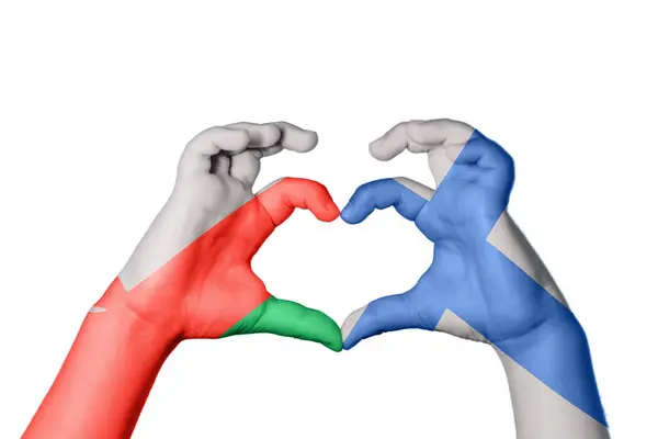 Oman Finlandia Serce Ręczny Gest Serca Ścieżka Klipu — Zdjęcie stockowe