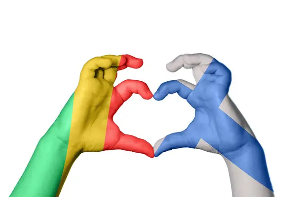Republik Kongo Finnland Herz Handbewegung Die Herz Macht Clipping Path — Stockfoto