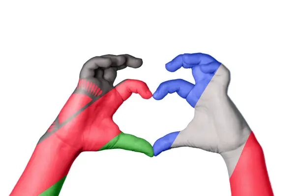 Malawi Frankreich Herz Handbewegung Die Herz Macht Clipping Path — Stockfoto