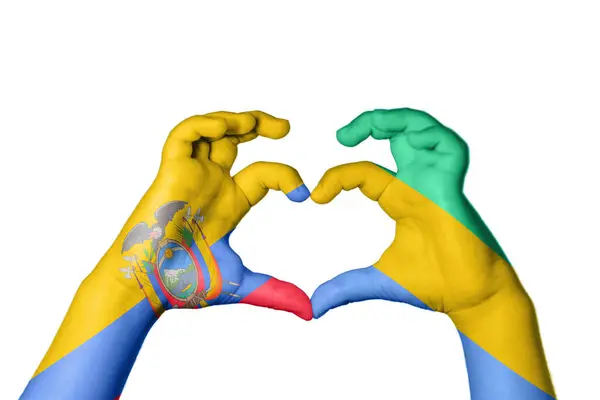 Сердце Эквадора Жест Сердца Отрезание Пути — стоковое фото