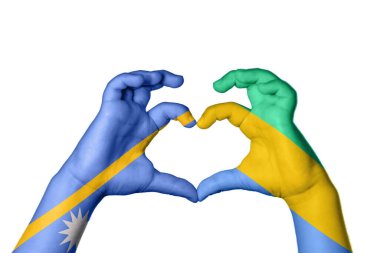 Nauru Gabon Heart, el hareketi kalp yapma, kırpma yolu.