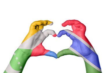 Comoros Gambia Heart, el hareketi kalp yapma, kırpma yolu.