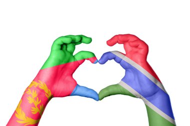 Eritrea Gambia Heart, el hareketi kalp yapma, kırpma yolu.