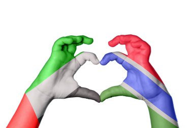 Birleşik Arap Emirlikleri Gambiya Kalbi, El hareketi kalp yapma, Kırpma Yolu