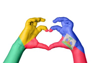 Benin Haiti Heart, el hareketi kalp yapma, kırpma yolu.