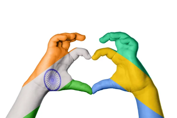 印度加蓬心 手手势造心 收割之路 — 图库照片