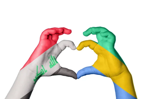 Irak Gabun Herz Handbewegung Die Herz Macht Clipping Path — Stockfoto