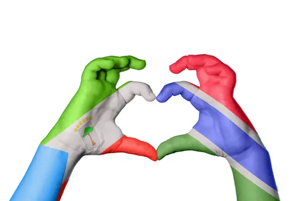 Äquatorialguinea Gambia Herz Handbewegung Die Herz Macht Clipping Path — Stockfoto