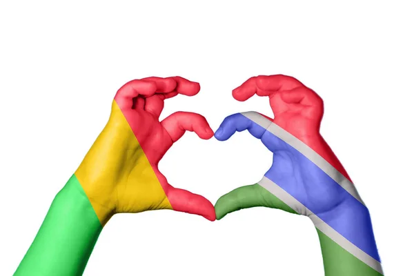 Mali Gambia Heart Hand Gesture Making Heart Clipping Path — Stock Photo, Image