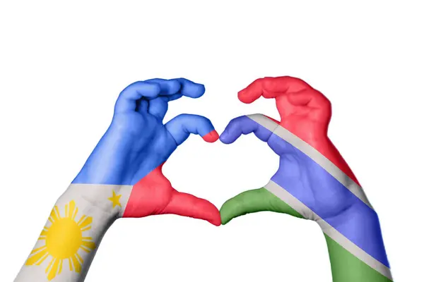 Filipinler Gambiya Kalbi Hareketi Kalp Yapma Kırpma Yolu — Stok fotoğraf