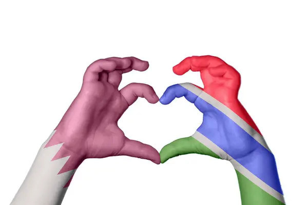 Katar Gambiya Kalbi Hareketi Kalp Yapma Kırpma Yolu — Stok fotoğraf