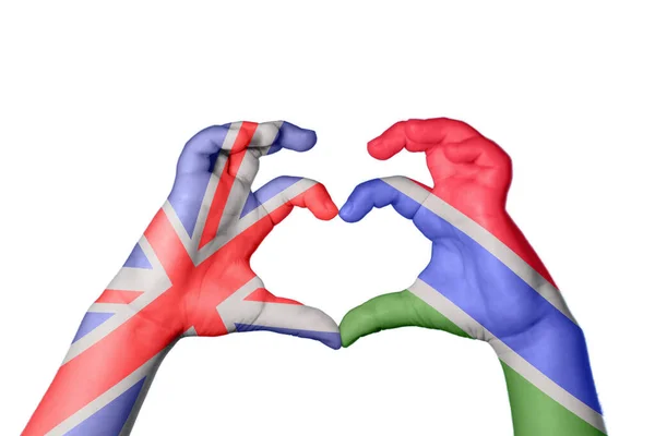 Reino Unido Gambia Corazón Hacer Gestos Corazón Recortar Camino — Foto de Stock