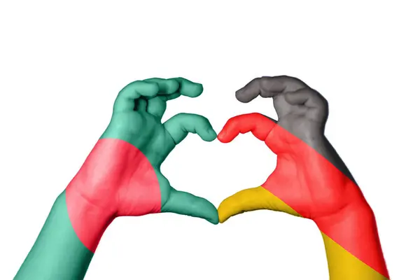 Бангладеш Германия Сердце Жест Руки Делает Сердце Клиппинг Путь — стоковое фото