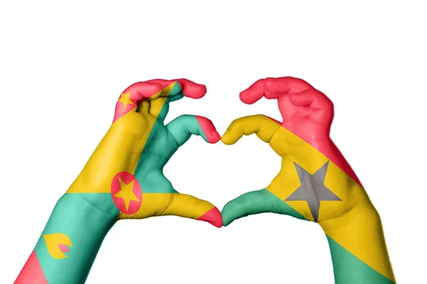 Гренада Гана Сердце Жест Руки Делает Сердце Клиппинг Путь — стоковое фото