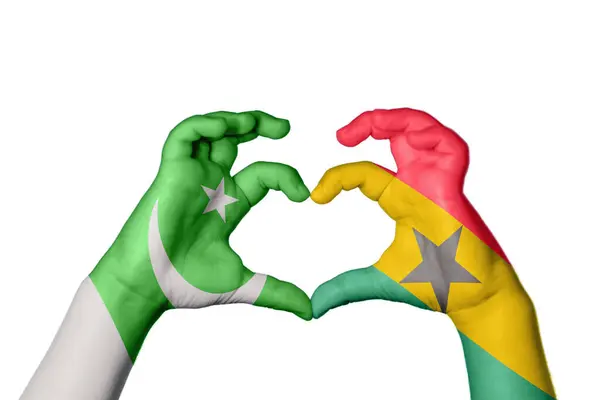 Pakistan Ghana Hjärta Hand Gest Att Göra Hjärta Klippning Väg — Stockfoto