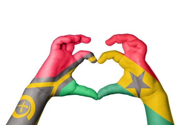 Vanuatu Ghana Hjärta Hand Gest Att Göra Hjärta Klippning Vägen — Stockfoto