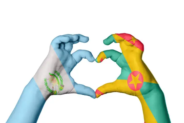 Γουατεμάλα Γρενάδα Καρδιά Χέρι Χειρονομία Κάνοντας Καρδιά Ψαλίδισμα Μονοπάτι — Φωτογραφία Αρχείου