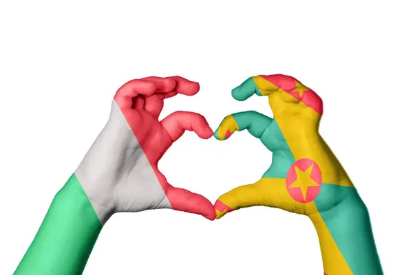 Italië Grenada Heart Hand Gebaar Maken Hart Knippen Pad — Stockfoto