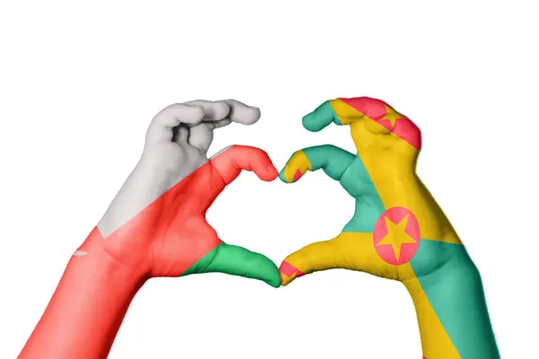 Omán Grenada Szív Kézmozdulat Készítés Szív Vágás — Stock Fotó