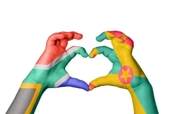 Afrique Sud Grenade Coeur Geste Main Faisant Coeur Sentier Coupe — Photo