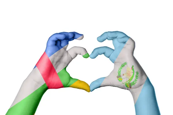 Zentralafrikanische Republik Guatemala Herz Handbewegung Die Herz Macht Clipping Path — Stockfoto