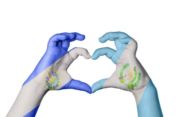 Salvador Guatemala Herz Handbewegung Die Herz Macht Clipping Path — Stockfoto
