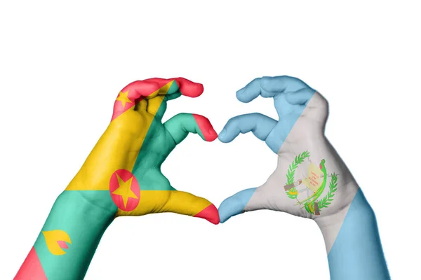 Γρενάδα Γουατεμάλα Καρδιά Χέρι Χειρονομία Κάνοντας Καρδιά Ψαλίδισμα Μονοπάτι — Φωτογραφία Αρχείου