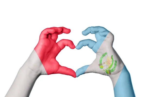 Malta Guatemala Heart Hand Gesture Making Heart Clipping Path — Stock Photo, Image
