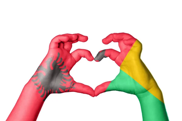 Albánie Guinea Heart Ruční Gesto Srdce Střihací Stezka — Stock fotografie