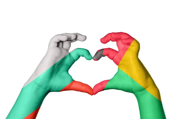 Bulharsko Guinea Heart Ruční Gesto Srdce Ořezávání Stezka — Stock fotografie