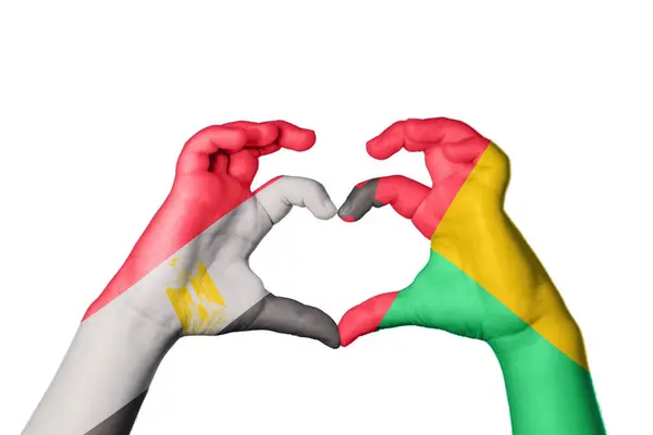 Egipto Guinea Corazón Hacer Gesto Mano Del Corazón Recortar Camino —  Fotos de Stock
