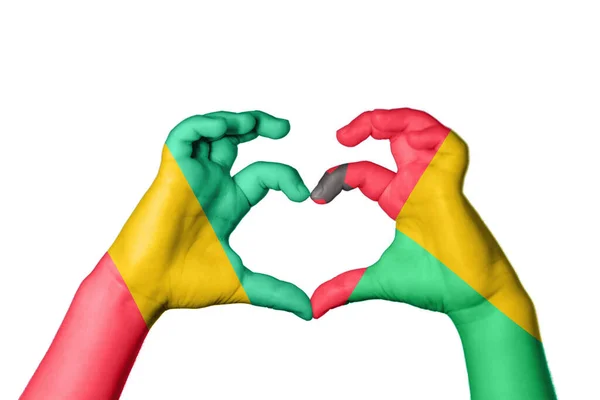 Γουινέα Καρδιά Χειρονομία Χέρι Καθιστώντας Την Καρδιά Ψαλίδισμα Μονοπάτι — Φωτογραφία Αρχείου