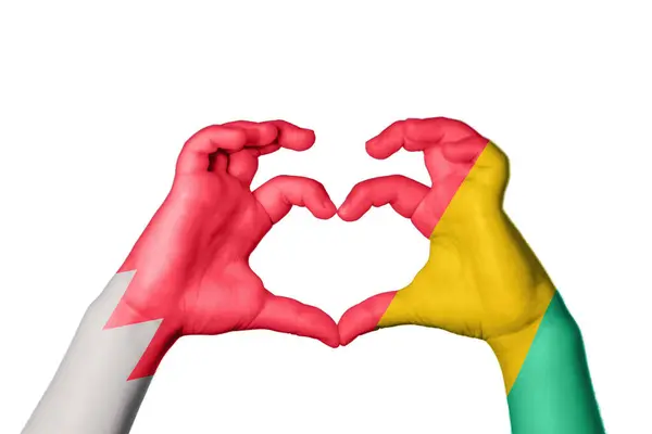 Bahrein Guinee Bissau Hart Handgebaar Maken Hart Knippad — Stockfoto