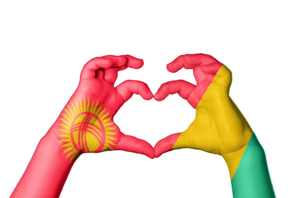 Kirgisistan Guinea Bissau Herz Handbewegung Die Herz Macht Clipping Path — Stockfoto
